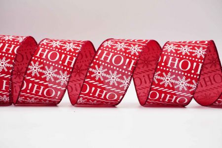 Ho Ho Christmas Wired Ribbon_KF7180GC-8-8_red